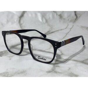 SAKAI A1714 C194 50-20-148 Black/Red/Brown/White Plastic Unisex Glasses Frames